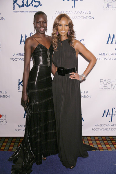 Very beautiful models Alek Wek and Iman attend the 30th annual AAFA American