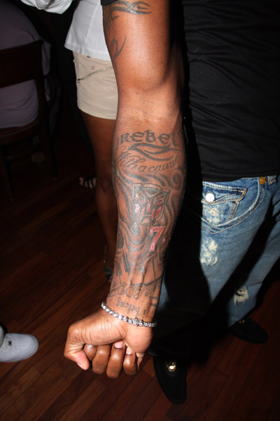 tatoos arm. In this pic Tyrese shows off his “Rebel with a Cause” arm tattoo.