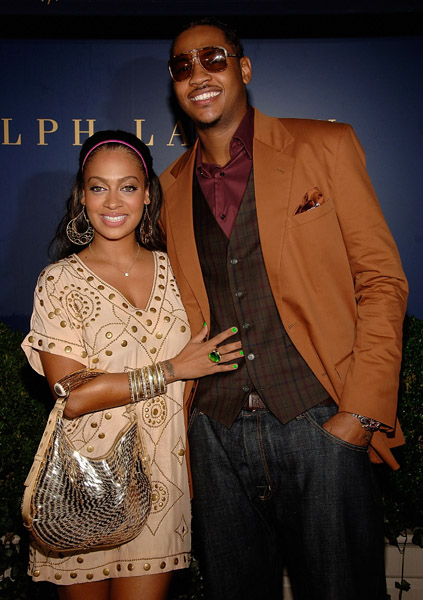 Carmelo Anthony and Lala Vasquez at a Party for Lebron James Family Foundation