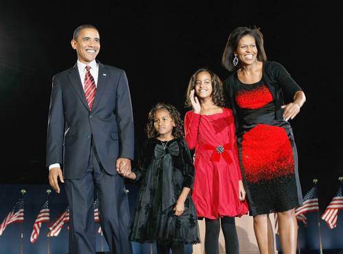 President Barack Obama, Wife Michelle, Daughters Malia and Sasha