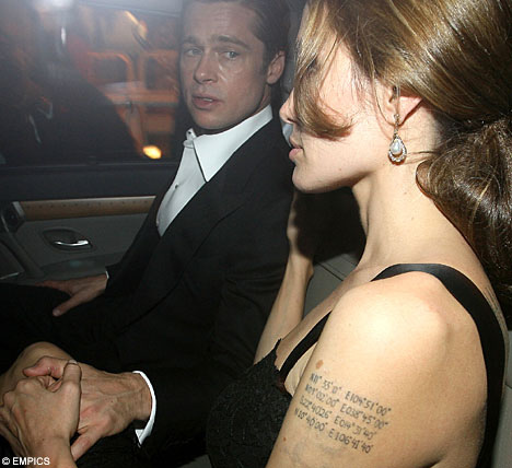 brad pitt tattoo. *Brad Pitt and Angelina