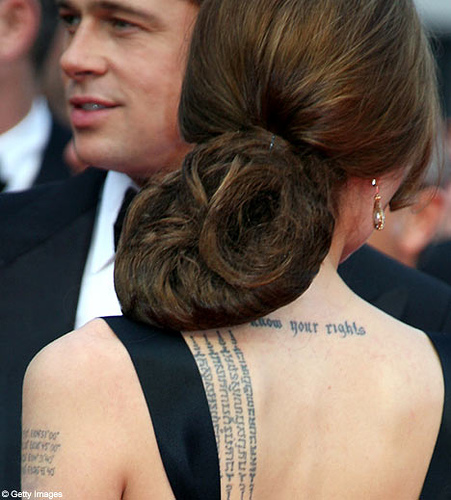 angelina jolie tattoos back. Angelina Jolie#39;s Back Tattoo