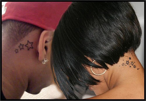 Chris Brown and Rihanna's Neck Tattoos Celebrity Photo