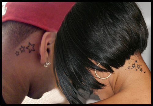 Chris Brown and Rihanna's Neck Tattoos. Fans are obsessed with celebrity