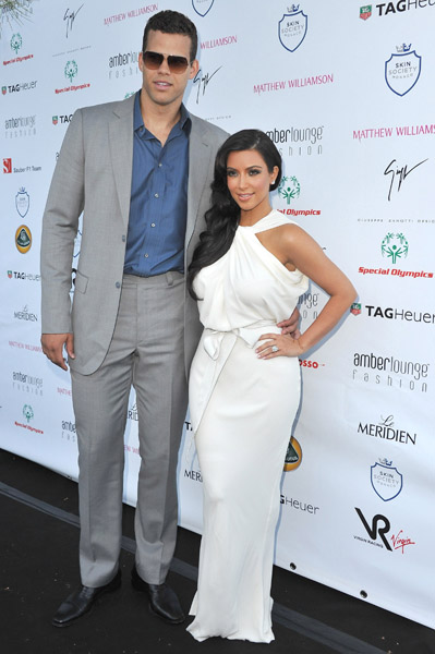 Kim Kardashian and Her Engagement Ring Poses with Fiance Kris Humphries