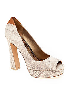 Tacoma Snakeskin Print Platform Peeptoe Pumps Snakeskin Platform